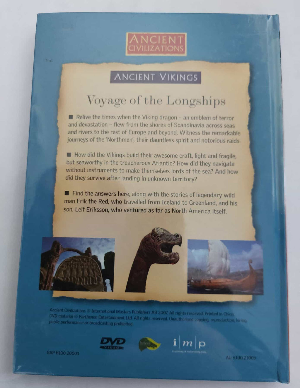 ANCIENT CIVILIZATIONS THE VIKINGS Voyage of the Longships Viking Ship  DVD