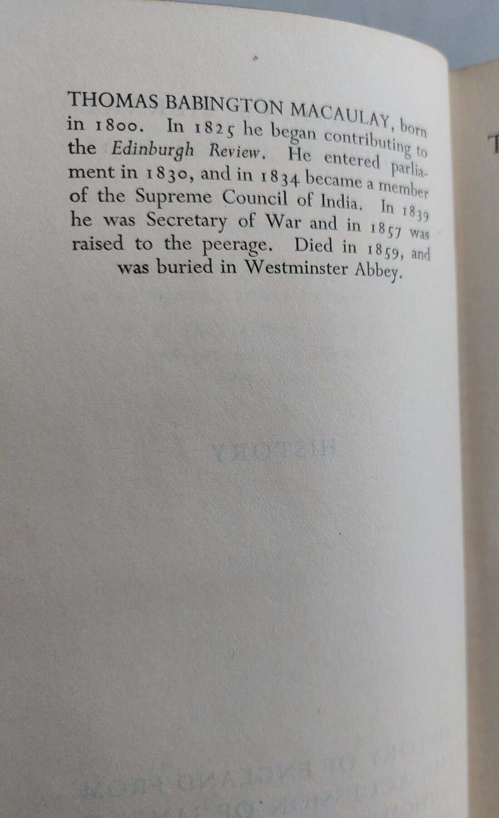 The History Of England, Volume 1. Everyman's Library No. 34